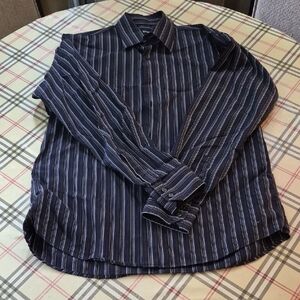 Boss Hugo Boss Button Down Dress Pinstripe Shirt Size Neck 16.5